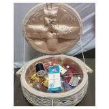 Vintage Sewing Kit with Basket, Tracing Kit, and Pinking Shears