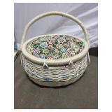 Vintage Sewing Kit with Basket, Tracing Kit, and Pinking Shears