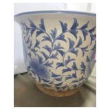 Vintage Blue and White Floral Porcelain Planter