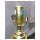 Pair of Vintage Brass and Porcelain Table Lamps