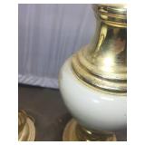 Pair of Vintage Brass and Porcelain Table Lamps