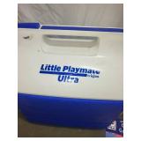 Outdoor Sports and Activities Set: Tennis Racket, Cooler, Jug, Golf Glove, Bath Oil