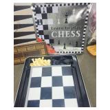 Vintage Board Game Collection with Chess, Backgammon, Cribbage, and Playing Cards