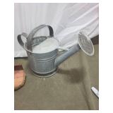 Vintage Hand-Crank Corn Sheller and Metal Watering Can