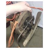 Vintage Hand-Crank Corn Sheller and Metal Watering Can