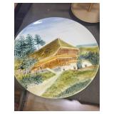 Collection of Decorative Plates, Bowl, Photo Frame, and Candlestick Assortment