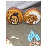 Native American Themed Collectible Set with Pitcher, Plaques, and Figurines