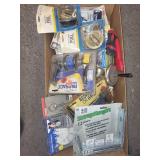 Box of Mixed Home Improvement Hardware and Tools