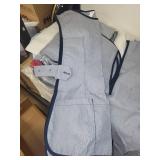 Set of Unopened Blue Pinstripe Aprons and Bibs