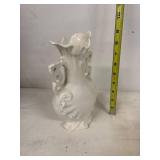 Vintage Ceramic Vase with Floral Rose Design