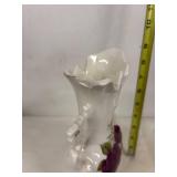 Vintage Ceramic Vase with Floral Rose Design