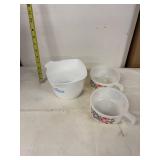 Vintage Corning Ware 1 Qt Pot and Floral Tea Cups Set