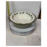 Collection of Vintage Royal Gadsden Bowls with Set of Elegant Dinner Plates
