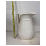 Antique White Porcelain Pitcher and Wash Bowl Set