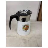 Set of 3 Corning Ware Coffee Percolators with Floral Design