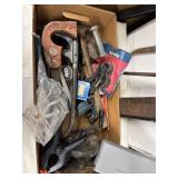 Collection of Vintage Hand Tools Including Saws and Clamps