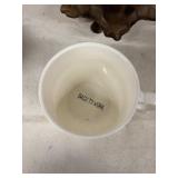 Collection of Vintage Mugs, Glass Bowl, and Porcelain Dish