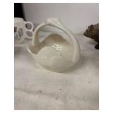 Collection of Vintage Mugs, Glass Bowl, and Porcelain Dish