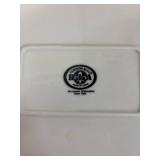 Assorted Ceramic Serving Pieces and Monogram Glass Plates