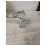 Collection of Artistic Decor Pieces Including Crystal Dolphin and Green Bulldog