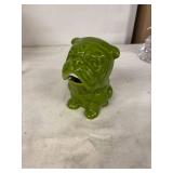 Collection of Artistic Decor Pieces Including Crystal Dolphin and Green Bulldog