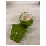 Collection of Artistic Decor Pieces Including Crystal Dolphin and Green Bulldog