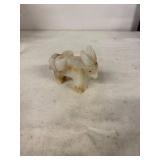 Collection of Artistic Decor Pieces Including Crystal Dolphin and Green Bulldog