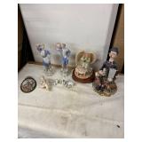 Collection of 7 Porcelain Figurines Including Angel, Musician and Animals