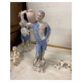 Collection of 7 Porcelain Figurines Including Angel, Musician and Animals