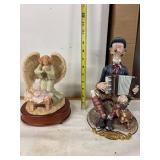 Collection of 7 Porcelain Figurines Including Angel, Musician and Animals
