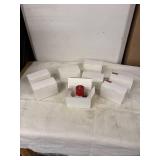 Collection of 12 Red and White Candle Lightbulbs in Boxes