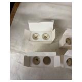 Collection of 12 Red and White Candle Lightbulbs in Boxes