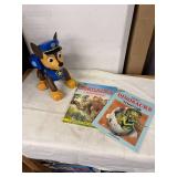 Paw Patrol Chase Vehicle Toy and Set of 2 Dinosaur Books by Dougal Dixon