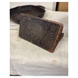 Collection of Vintage Cast Iron Cooking Skillets and Bacon Press