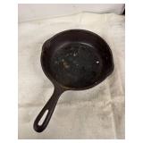 Collection of Vintage Cast Iron Cooking Skillets and Bacon Press
