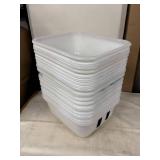Set of 10 Commercial White Plastic Bus Tubs