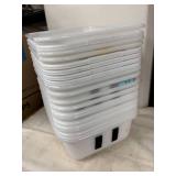 Set of 10 Commercial White Plastic Bus Tubs