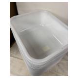 Set of 10 Commercial White Plastic Bus Tubs