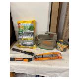 Lawn and Garden Care Bundle - Scotts Turf Builder, Fiskars Shears, Pocket Hose, and Scotts Wizz Spreader