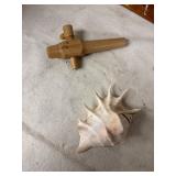Set of 2 Nautical Weather Instruments and Decorative Shell