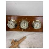 Set of 2 Nautical Weather Instruments and Decorative Shell