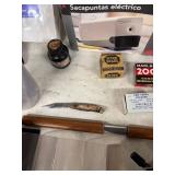 Office Supplies and Accessories Collection Including Electric Sharpener and Cleaning Cards