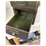 Vintage Metal Hardware Storage Drawers with Assorted Parts