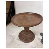 Vintage Metal Figurines and Wooden Pedestal Stand