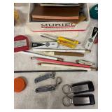 Vintage Miscellaneous Collection with Tobacco Tins, Keychains & Bobbleheads