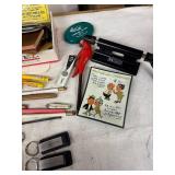 Vintage Miscellaneous Collection with Tobacco Tins, Keychains & Bobbleheads