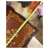 Antique Wooden Side Table with Floral Marquetry