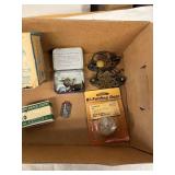 Vintage Hardware Collection with Glass Knob, Drawer Pulls, and Miscellaneous Parts