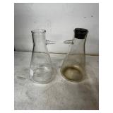 Pair of Used Glass Filtering Flasks