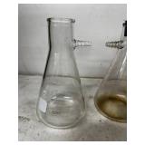 Pair of Used Glass Filtering Flasks
